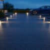 Éclairage encastré au sol pour allée carrossable