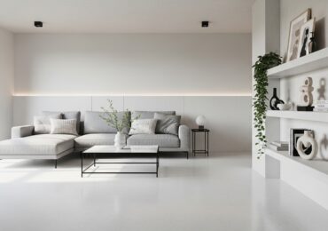 Style contemporain : béton ciré blanc pur