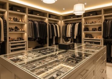 Rangement bijoux et accessoires pour dressing sur mesure : l&rsquo;atout de l&rsquo;îlot central vitré