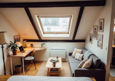 Optimisation espace petit studio sous toiture