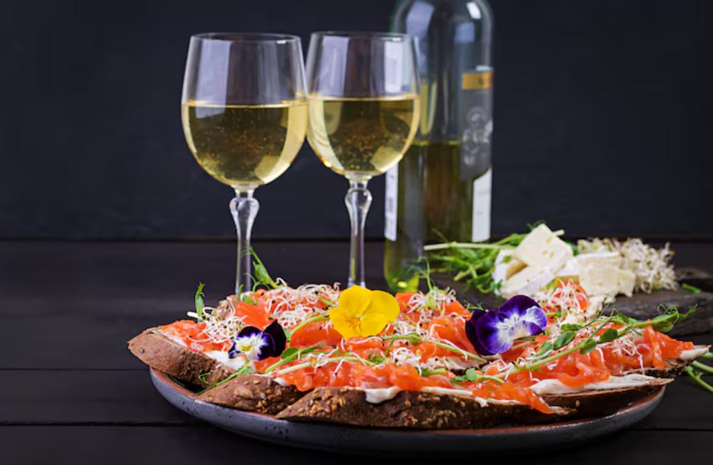 menu gastronomique et champagne