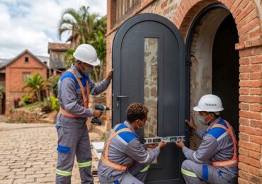 Porte en aluminium cintrée ou sur mesure pour s&rsquo;adapter aux bâtis anciens