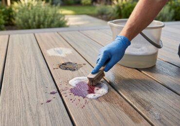 Le nettoyage des taches de vin, de graisse ou de chlore sur une terrasse composite